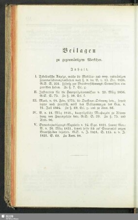 Beilagen zu gegenwärtigem Werkchen