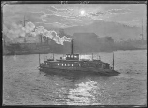Portland, Oregon. Moonlight on the Willamette River