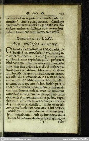 Observatio LXIV. Alius phthisici anatome