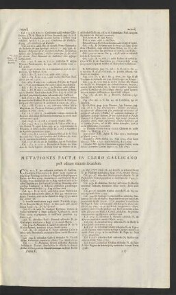 Mutationes Factae In Clero Gallicano post editum tomum secundum