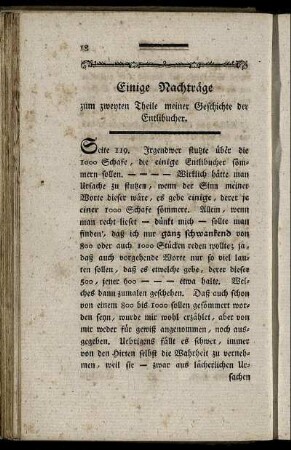 Einige Nachträge zum zweyten Theile meiner Geschichte der Entlibucher.