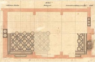 Gärtner, Friedrich von; München; Wittelsbacherpalast - Parkettboden im Audienzsaal 2. OG (Teilansicht)