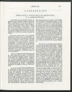 Aterrizajes - Puerto Rico y "Puerto Rico": - El Substantivo y la Substantividad