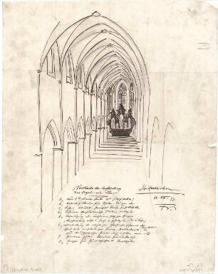 Schmidt, Heinrich von; Landau; Stiftskirche - Kircheninnenraum (Perspektive)