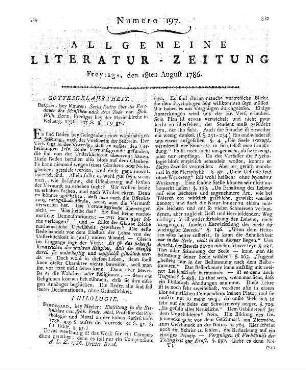 Barz, J. W.: Sechs Reden über die Fortdauer des Menschen nach dem Tode. Berlin: Maurer 1786