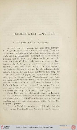 II. Geschichte der Koberger