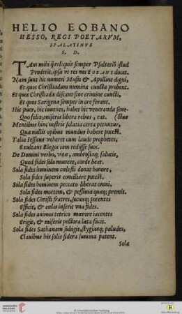 Helio Eobano Hesso, regi poetarvm, Spalatinvs S. D.