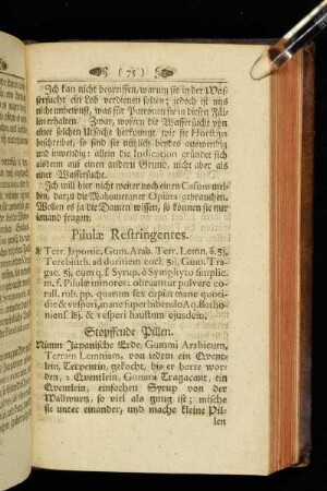 Pilulæ Restringentes.