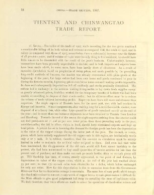 Tientsin and Chinwangtao trade report