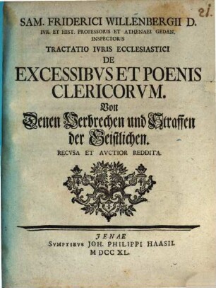 Tractatio iuris de excessibus et poenis clericorum