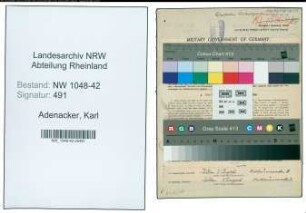 Entnazifizierung Karl Adenacker , geb. 23.04.1894 (Dreher)