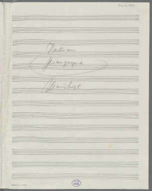 Gesangsszene, Bariton, orch - BSB Mus.ms. 15454 : [by other hand:] Hartmann // Gesangsszene // Manuskript
