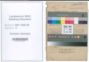 Entnazifizierung Hermann Terhorst , geb. 28.12.1909 (Tierarzt)