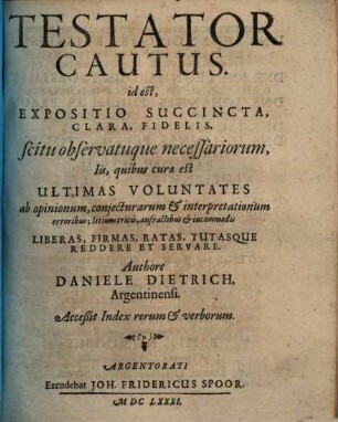Testator cautus