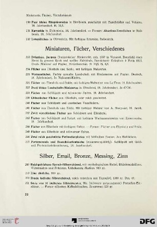 Silber, Email, Bronze, Messing, Zinn (Nr. 248-298)