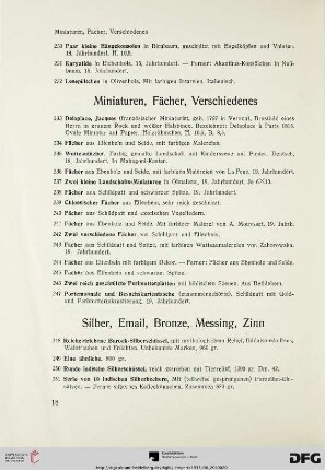 Silber, Email, Bronze, Messing, Zinn (Nr. 248-298)