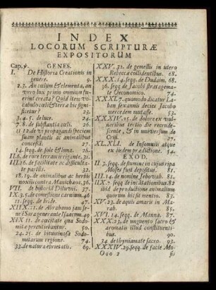 Index Locorum Scripturae Expositorum.