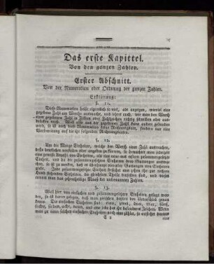 Das erste Kapitel. Von den ganzen Zahlen.