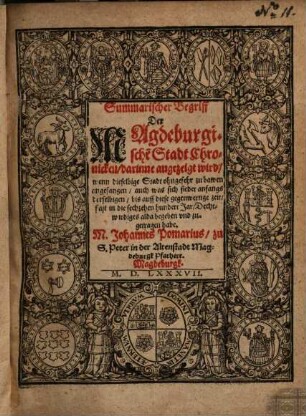 Summarischer Begriff der Magdeburgische[n] Stadt-Chronicken ...