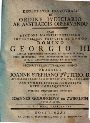 Diss. inaug. de ordine iudiciario ab ausstraegis observando