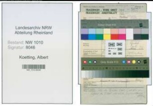 Entnazifizierung Albert Koetting , geb. (Stahlproduktion)
