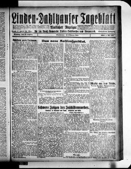 Linden-Dahlhauser Tageblatt : Bochumer Tageblatt : amtlicher Anzeiger für die Groß-Gemeinde Linden-Dahlhausen und Umgegend