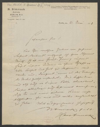 Brief an Ferruccio Busoni : 21.06.1903