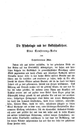 Die Psychologie und der Volksschullehrer : eine Conferenz-Rede