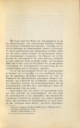 Zur Theorie der Aufmerksamkeit