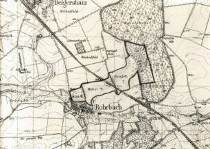 Naturschutzgebiet (Tierschutzgebiet) Rohrbacher Teiche. Meßtischblatt Naunhof (Nr. 4741). Maßstab 1 : 25000