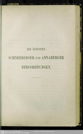 Die ältesten Schneeberger und Annaberger Bergordnungen