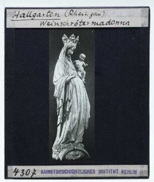 unbekannt (15. Jh.), Hallgartener Schrötermadonna,Oestrich-Winkel-Hallgarten (Rheingau), Pfarrkirche Mariae Himmelfahrt