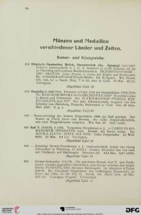 Münzen und Medaillen verschiedener Länder und Zeiten (Nr. 618-2230)