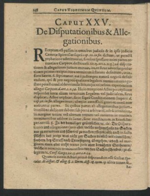 Caput XXV. De Disputationibus & Allegationibus.