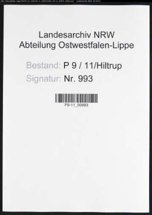 Sterberegister Standesamt Hiltrup