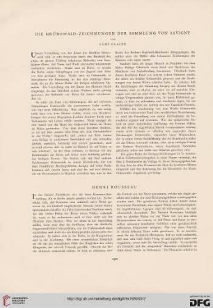 Die Grünewald-Zeichnungen der Sammlung von Savigny