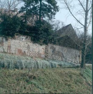 Wandmosaik mit Darstellungen aus der Ortsgeschichte : Bahretal-Nentmannsdorf. Wandmosaik mit Darstellungen aus der Ortsgeschichte
