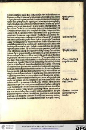 Cogitate non sine causa factum esse quod greci romanique imperii autores tanta opera et vigilantia illis rebus studuerint...
