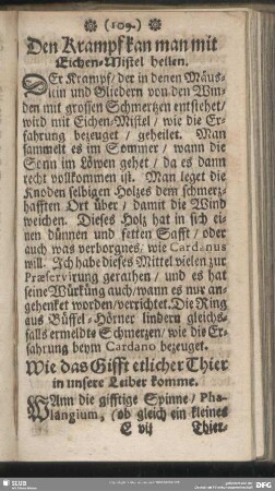 Wie das Gifft etlicher Thier in unsere Leiber komme