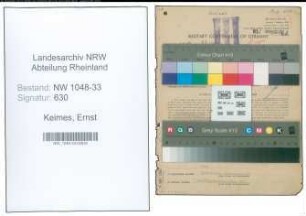 Entnazifizierung Ernst Keimes , geb. 13.08.1894 (Lehrer)