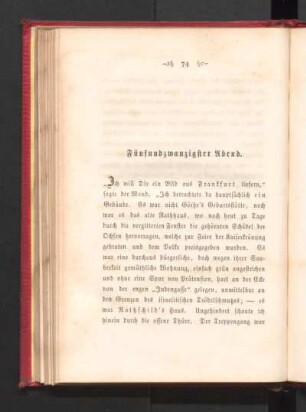 Fünfundzwanzigster Abend.
