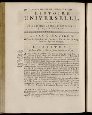 Chapitre I. Le Regne d´Octay Khan, second Empereur des Mogols.