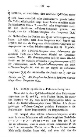 § 8. Einige specielle e-Polaren-Complexe.