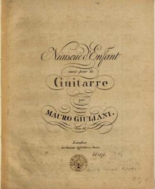 Niaiserie d'enfant : varié pour la guitarre ; Oeuv. 41