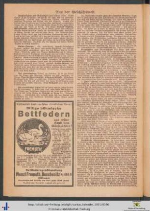 Aus der Geschäftswelt.