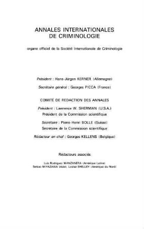 Annales internationales de criminologie