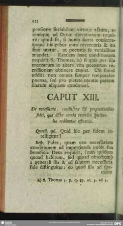 Caput XIII. De necessitate, conditione & proprietatibus fidei, qua dicta omnia remedia spiritualia redduntur efficacia