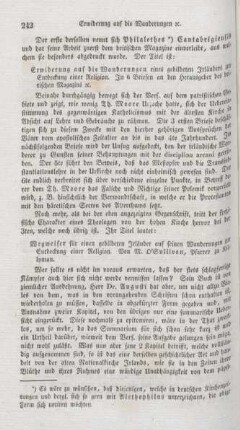 242 "Erwiderung auf die Wanderungen eines gebildeten Irländers zur Entdeckung einer Religion"