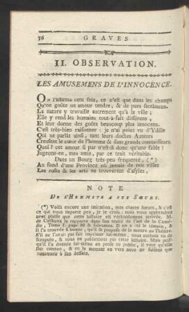 II. Observation.