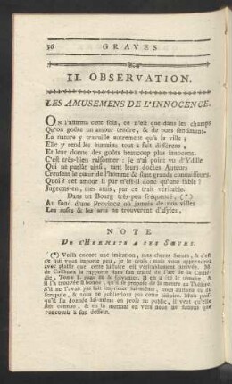 II. Observation.
